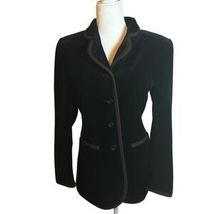 Laura Ashley Vintage Black Velvet Jacket/Blazer womens size 6 classic academia